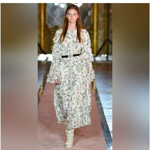 Giambattista Valli x H&M Dress Size 4 White Floral Dress Long Sleeve Sold Out